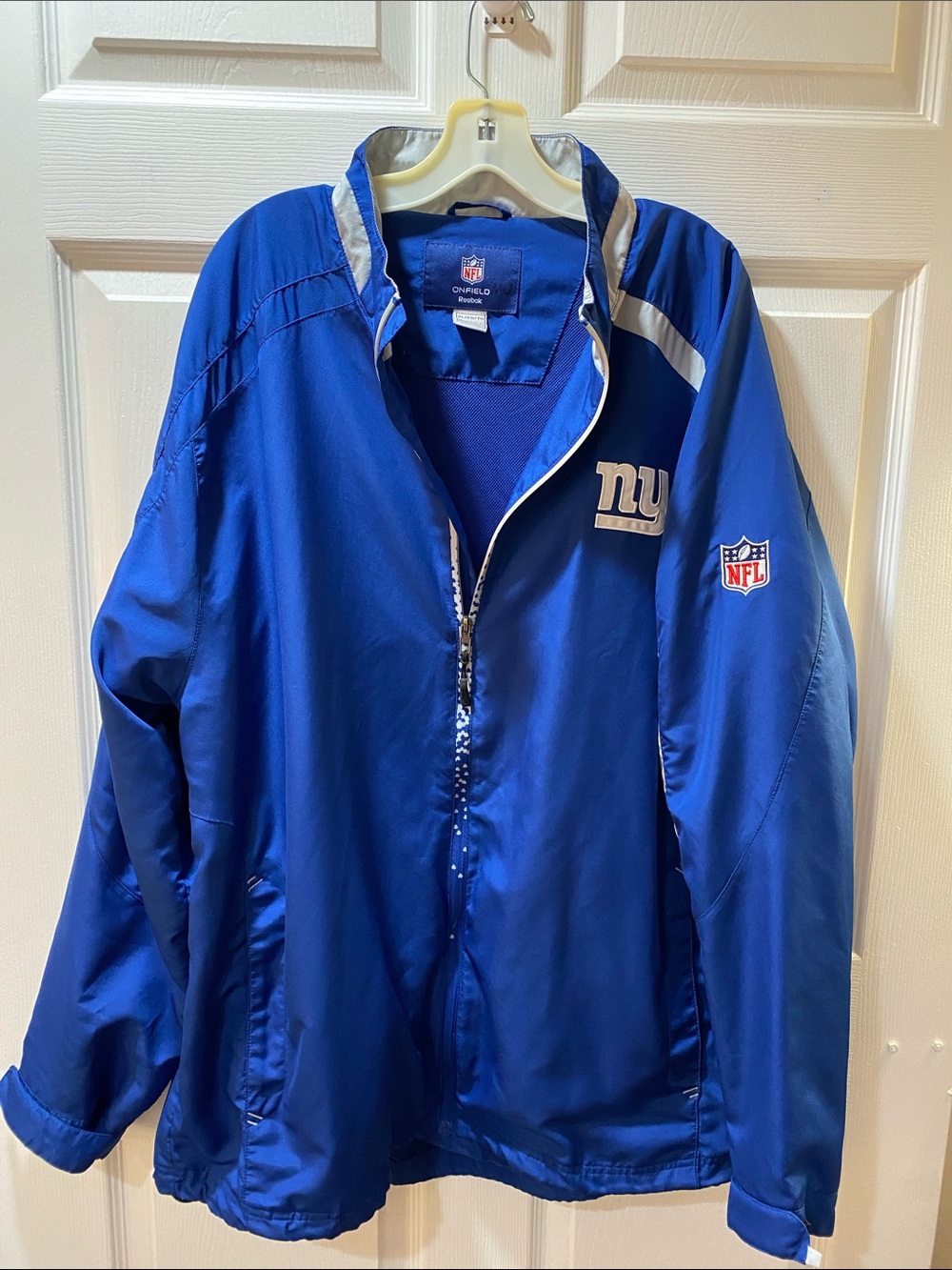 Reebok Royal Blue New York Giants Windbreaker Jacket